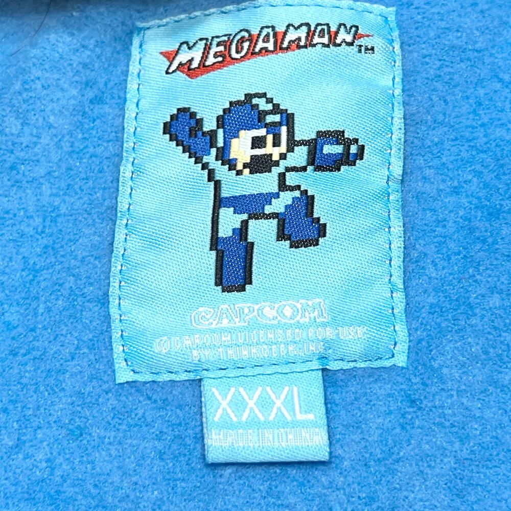 Capcom Mega Man Full Zip Hoodie Sweater Blue 3D Helmet Design XXXL - Picture 9 of 11